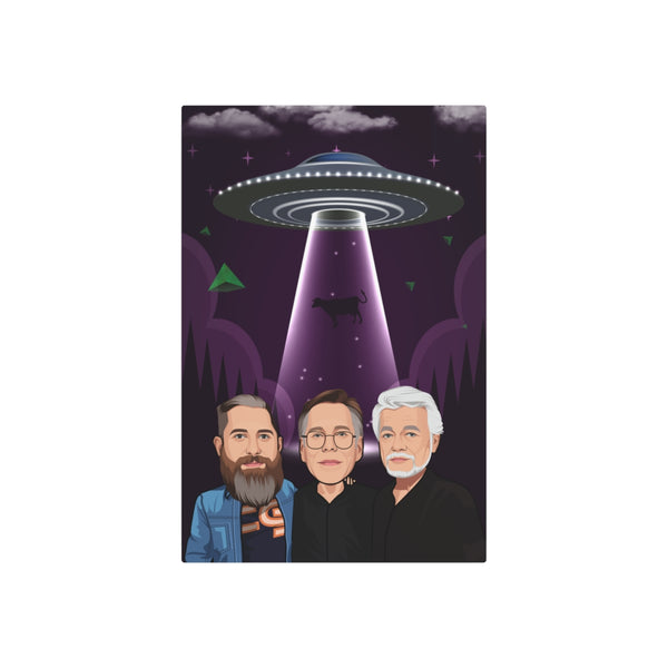 Bob Lazar & Friends Jeremy Corbell & George Knapp Character Large Wall Art